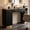 Black+Gold, variant on Advwin Freestanding Salon Station for Hair Stylist, Barber Station with Storage, 3 Drawers, 2 Cabinets, Open Shelves & 3 Tool Holders, Salon Furniture for Barber Shop, Spa & Home, Black+Gold Accent
