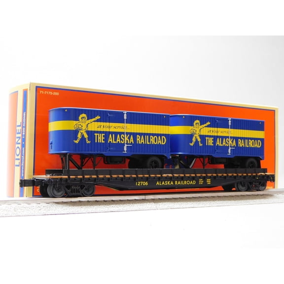 LIONEL ALASKA TOFC FLATCAR #12706 W/2 TRAILERS O GAUGE TRAIN CAR 2526390