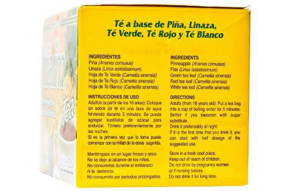 Pinalim Tea – Pineapple, Flax, Green & White Tea Blend – 30-Day Supply – Mexican Formula