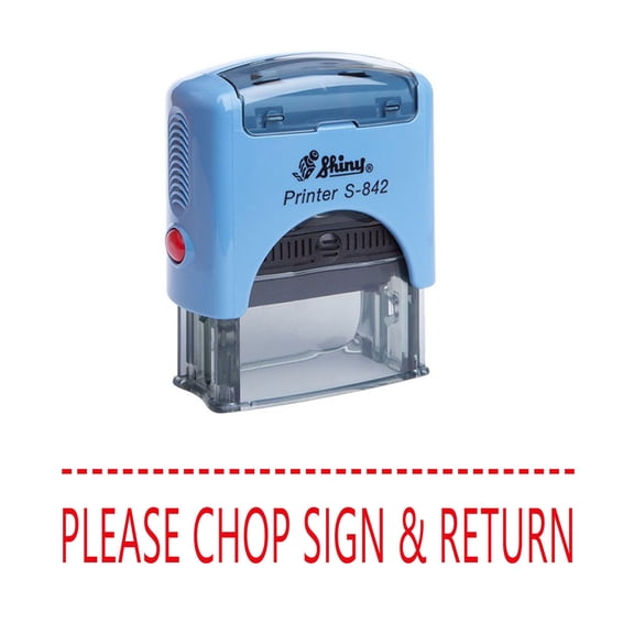 PLEASE CHOP SIGN & RETURN Self Inking Rubber Stamp Office Stationary Shiny Stamp