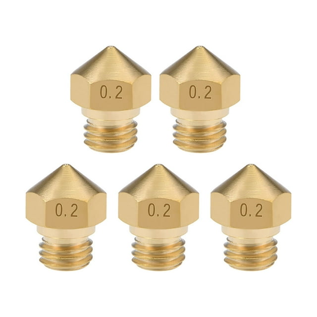 Cabezal de boquilla de impresora 3D de 0.2 mm, rosca M7, reemplazo para MK10, extrusora de 1.75 mm, latón, 5 piezas