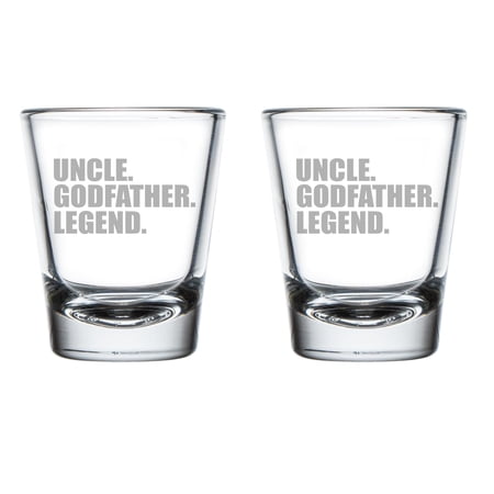 Set of 2 Shot Glasses 1.75oz Shot Glass Gift Uncle Godfather Legend For Brother Uncle