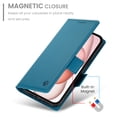 thumbnail image 6 of Allytechgroup for Apple iPhone 16 Plus Case Wallet, Retro PU Leather Slim Fit Business Style Magnetic Closure Cards Slots RFID Blocking Phone Case for Women Men, Blue, 6 of 6