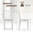 thumbnail image 3 of Costway Wood Dining Chair Set of 2 with Rubber Wood Legs Curved Backrest for Kitchen White, 3 of 10