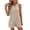 Beige, variant on Women's Sleeveless Crew Neck Romper with Pockets Casual Loose Summer Short Jumpsuit