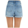 thumbnail image 3 of High Rise Jean Shorts for Women Casual Cuffed Denim Shorts Stretchy Folded Hem Straight Hot Short Jeans, 3 of 5