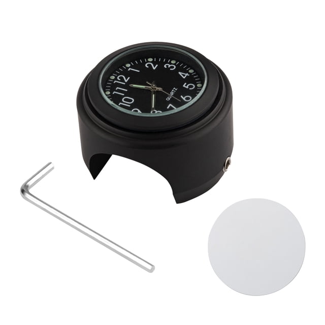 Universal Motorcycle Handlebar Meter Clock Waterproof Replacement for Motorcycles Bicycles 22mm-25.4mm7/8 ''- 1'' Handlebars Black Shell Black Dial Clock