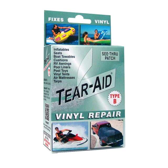 Kit de Réparation TEAR-AID Vinyle Type B Patch Transparent pour Vinyle