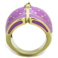 thumbnail image 3 of Womens Gold Ring Stainless Steel Anillo Color Oro Para Mujer Ninas Acero Inoxidable with Epoxy in Amethyst Tabitha, 3 of 4
