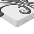 thumbnail image 2 of Ambesonne Medieval Fitted Sheet, Lily Flower, Twin XL Size, White Grey, 2 of 3