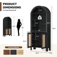 thumbnail image 2 of Hawsaiy 71" Arched Pantry Cabinet with Doors, Tall Arch Bookcase with Adjustable Shelves, Mid-Century Modern Kitchen Pantry Storage Cabinet for Living Room, Black, 2 of 10