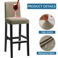 thumbnail image 3 of Bar Chair Covers Waterproof,Set of 2/4/6 Stretch Pub Chair Slipcover Universal Removable Washable Non-slip Jacquard Counter Height Bar Stool Covers for Cafe Kitchen Hotel-4-camel, 3 of 6