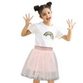 thumbnail image 2 of Odeerbi Toddler Girls Layered Tutu Skirt Tulle Dance Skirts Summer Half Body Skirt Gauze Skirt Princess Skirt Versatile 2025 Fashion Embroider Short Skirt Pink 2-3 Years, 2 of 9