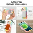 thumbnail image 4 of iPhone 12 Pro Max Case Compatible with MagSafe, Dteck Heavy Duty Hybrid Rugged Shockproof Case Silicone Military Protective Bumper Phone Cover for Apple iPhone 12 Pro Max,Rainbow, 4 of 6