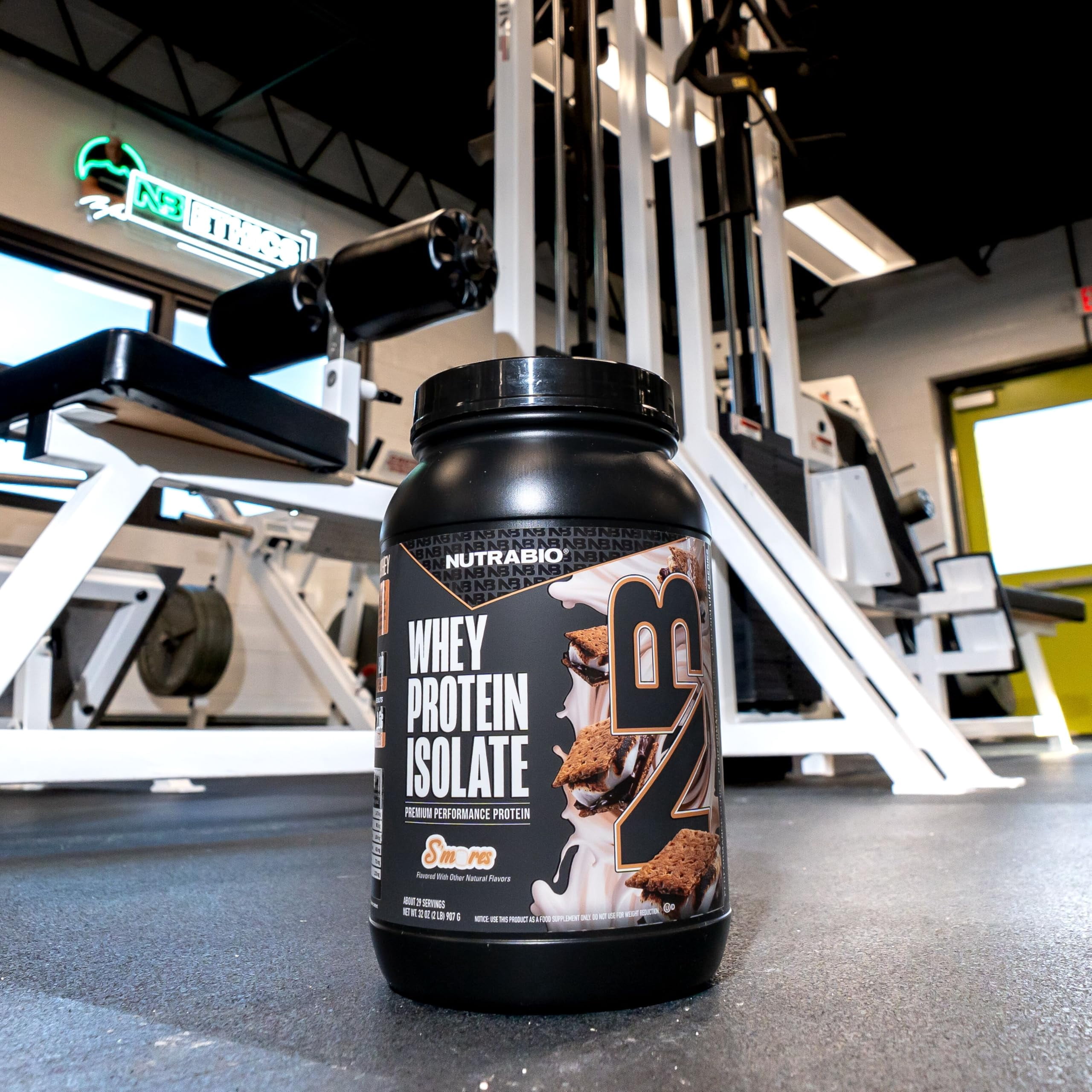 NutraBio 100% Whey Protein Isolate Protein Powder, 25g Protein with Complete Amino Acid Profile, Non-GMO, Soy & Gluten Free, Low Carb, Low Calorie Whey Protein Powder, S'Mores, 2 Lbs
