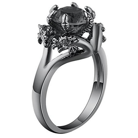 - Ginger Lyne Collection Dragon Ring Black CZ Black Gun Metal Plated Engagement Ring