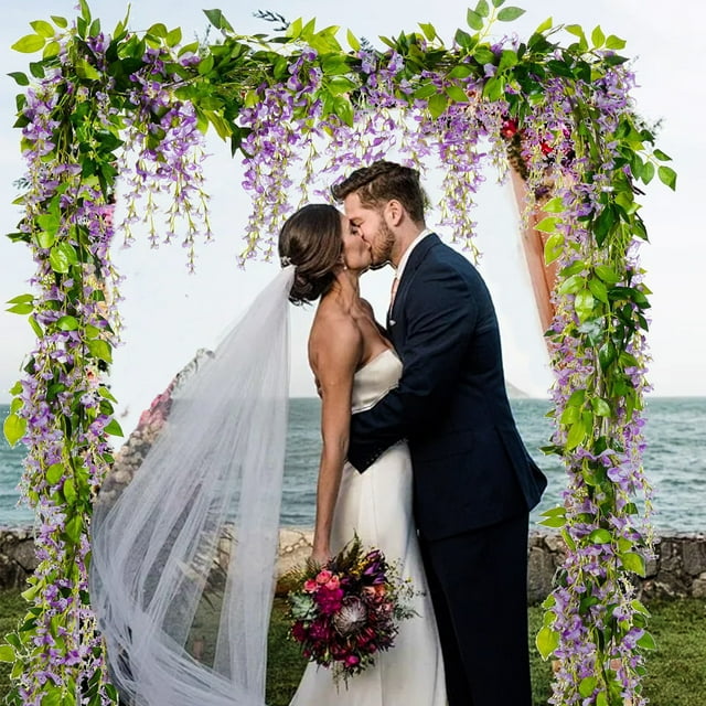 Vines Artificial Flower Vines 1.8 Meters Encrypted 4 Strands Vines Silk Hanging Flower Family Outdoor Ceremony Wedding Arch