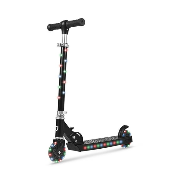 Jetson Jupiter Kick Scooter with LED Lights & Height Adjustable Handlebar, Black