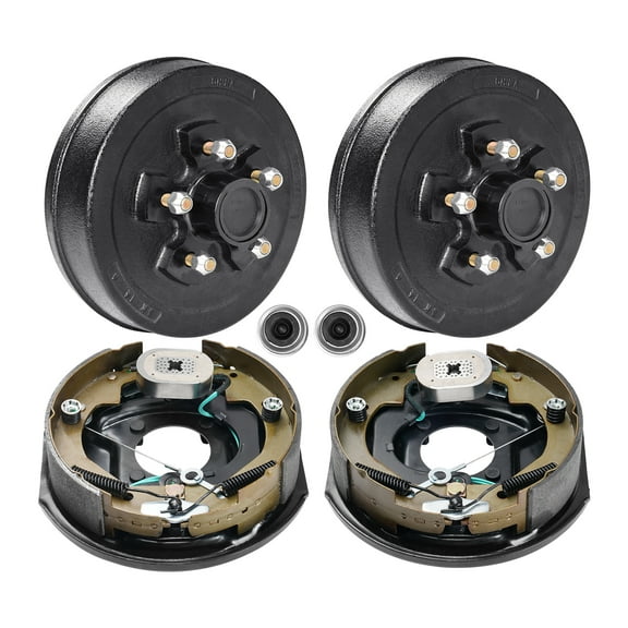 KFFKFF Trailer Drum Hub Kits 5 on 4.5" B.C. featuring 10" x 2-1/4" Electric Brakes, Self-Regulating Trailer Brake Assembly suitable for 3500 lbs Axle, 4-Hole Installation, Backing Plates