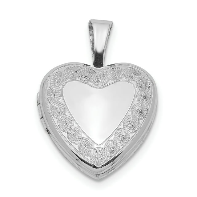 925 Sterling Silver Twisted Border 12mm Heart Locket Pendant Charm