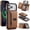 Brown, variant on Lunvic for iPhone 18 Pro Max Wallet Case with Detachable Magnetic Card Holder, 2-in-1 RFID Blocking 8 Card Slots Trifold Kickstand Flip Shockproof Protective Cover, Black