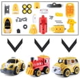 thumbnail image 2 of Camiones de juguete | Desmontar juguetes con taladro eléctrico | Se convierte en coche de control remoto | 3 en 1 autobús escolar, taxi, tren juguetes para desmontar niños | PROVENIR, 2 of 5