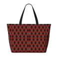 thumbnail image 2 of KLL Argyle Plaid Print Large Beach Tote Bag Women Waterproof Sandproof Zipper Beach Tote Bag for Pool Gym Grocery Travel with Wet Pocket, 2 of 7