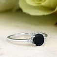 thumbnail image 4 of Gem Stone King 10K White Gold Black Onyx and White Lab Grown Diamond Solitaire Engagement Ring for Women (0.83 Cttw, Round 6MM, Gemstone December Birthstone, Size 8), 4 of 6