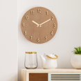 thumbnail image 4 of Reloj colgante redondo sin tictac, decorativo, de pared, silencioso Marrón, 4 of 8