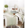 thumbnail image 4 of Contemporary Home Living 108" Table Runner with Fringed Thyme Green Stripes Design, 4 of 8