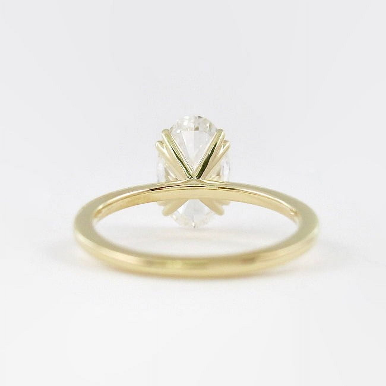 SOLITAIRE JEWELS 4CT Oval Cut Solitaire Style Moissanite Engagement Ring For Women Gift In 10K Yellow Gold