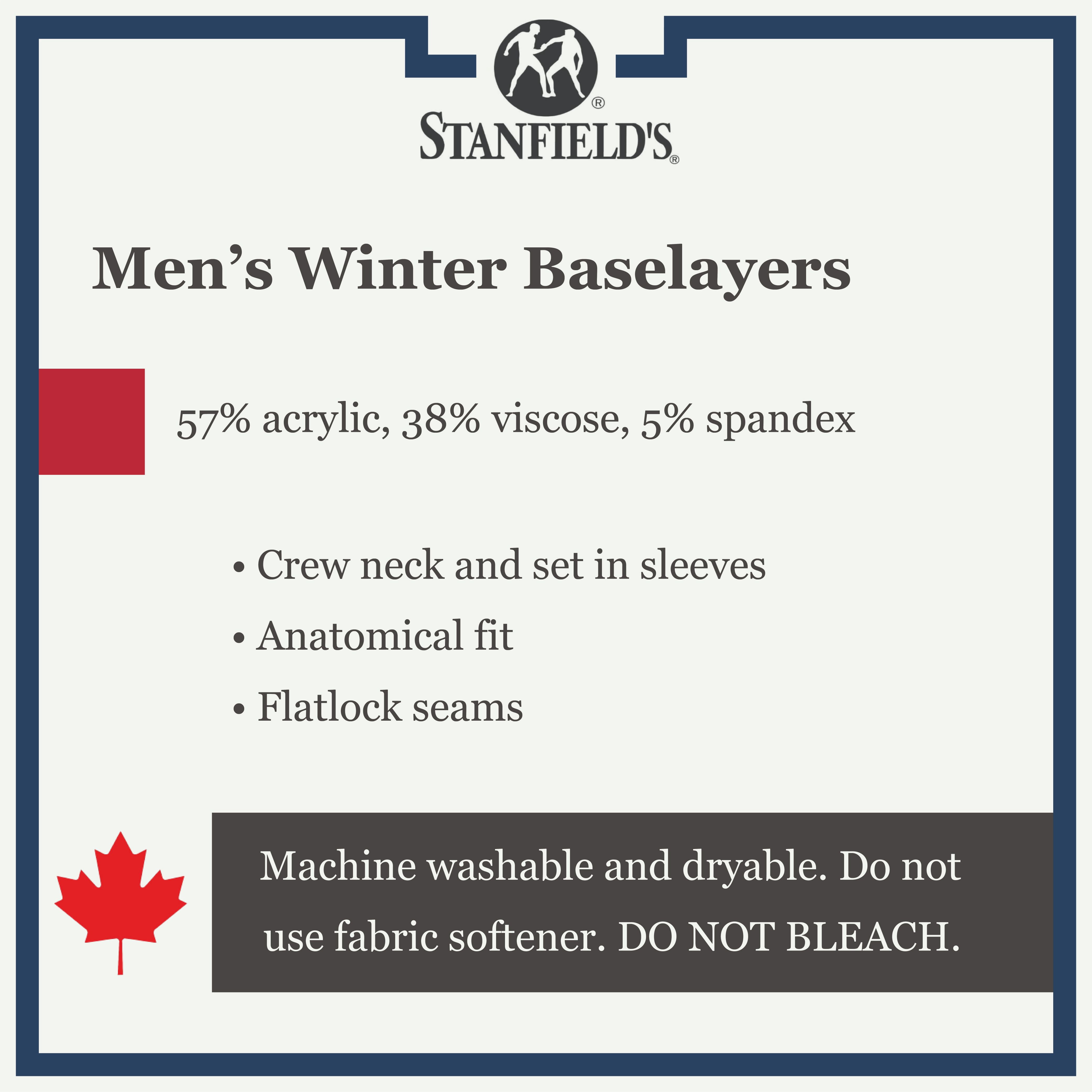 Stanfield's Men's Thermal Expedition Weight Fleece Long Sleeve Shirt Baselayer