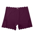 thumbnail image 4 of Braguitas tipo short de seda helada para mujer: braguitas sin costuras con bordes de encaje, color liso, cobertura total, ropa interior cómoda, tallas S-L, cintura de 29-33 cm., 4 of 5