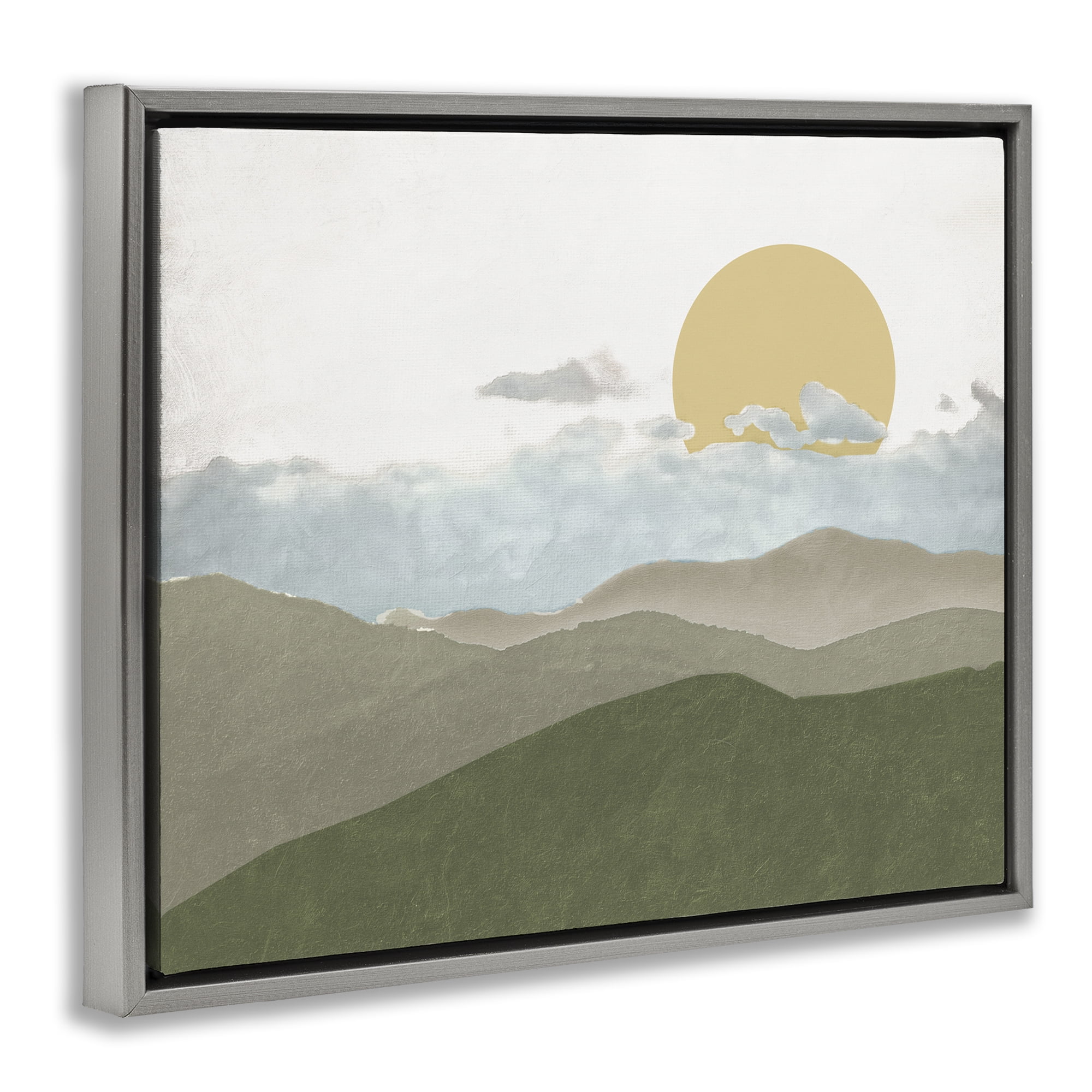 Stupell Industries Earthen Dreams Sunrise Gray Framed Floater Canvas Wall Art, design by Elizabeth Medley
