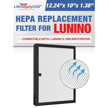 LifeSupplyUSA True HEPA Filter Replacement Compatible With Lunino E-200 air purifier