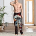 thumbnail image 2 of Fotbe USA Bald Eagle Pantalones de Pijama para Hombre, Pantalones de Dormir, Pantalones de Casa con Cintura Ajustable y Bolsillos-Large, 2 of 6