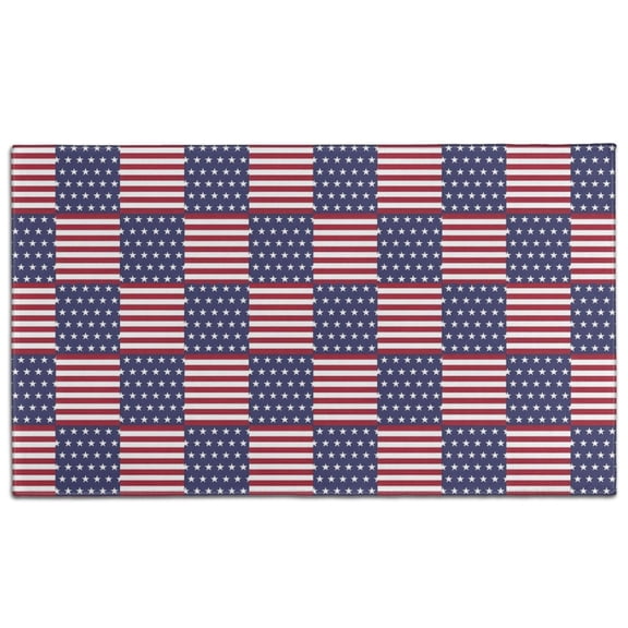 Red White and Blue Star Striped Pattern Door Rugs,Washable Non Slip Door Mats Indoor,Decorative Door Mats,Entry Mat Indoor for Entrance,Bedroom,Kitchen,Bathroom,17"x30"