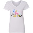 thumbnail image 3 of Inktastic He or She What Will It Be? Women's V-Neck T-Shirt, 3 of 5