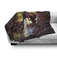 thumbnail image 3 of Industrial Soft Flannel Fleece Blanket, Watercolor Artwork Futuristic Forest Old Machine in Deep in the Woods Waterfall, Cozy Plush for Indoor and Outdoor Use, 60" x 80", Multicolor, by Ambesonne, 3 of 6