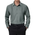 thumbnail image 2 of Thrilos Dress Shirts for Men Button Up Long Sleeve Tops Formal Business Shirts Pleated Wrinkle Free Work Shirts, 2 of 9