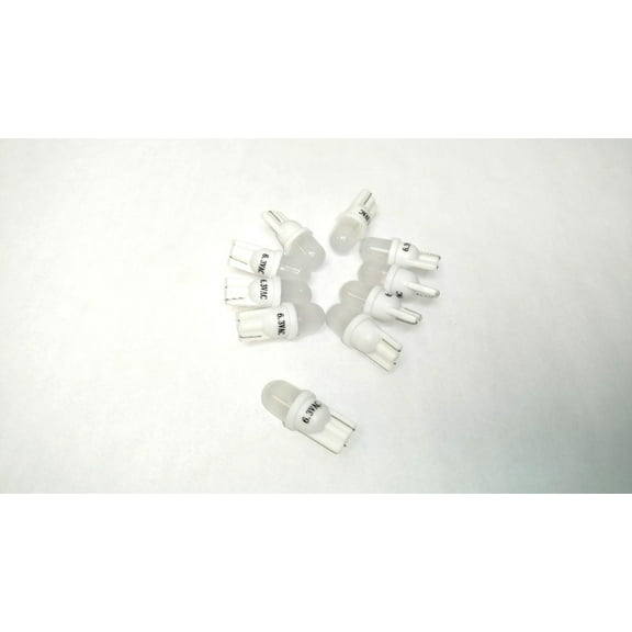 10 Pack Pinball replacement bulb LED 6.3 volt AC, 555 clear wedge base T10 Cool White Frosted