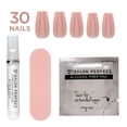 thumbnail image 5 of Salon Perfect Artificial Fake Press On Nails, 443 Glazed, Beige Nude, Medium Square, File, Glue and Prep Pad Included, 30 Nails, 5 of 7