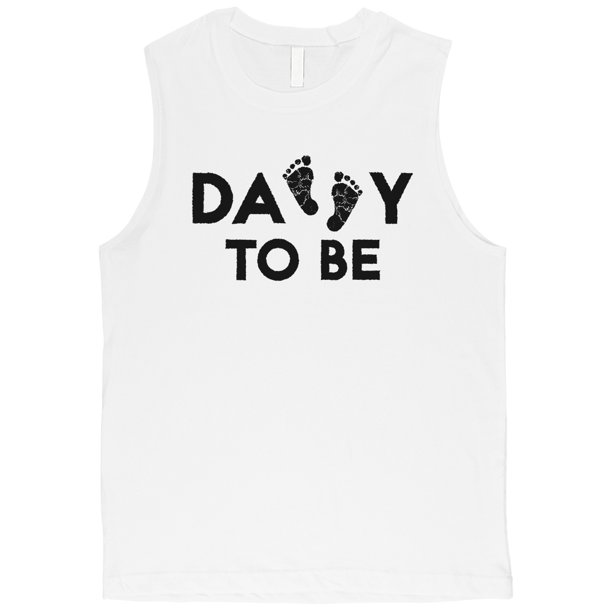 365 Printing Daddy To Be Mens White Muscle Shirt