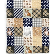 Cute Bulldog Blanket Gifts for Boys Girls, French Bulldog Throw Blanket for Kids English Bulldog Decor Plush Soft Lightweight Flannel Fleece Cute Dog Blankets Sheet for Sofa Chair Bed 50x40In