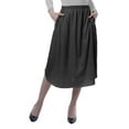 thumbnail image 1 of Moomaya Femmes Jupe W / Poches Taille Élastique Jupes d'Été Fluides Solides, 1 of 6