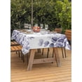 thumbnail image 2 of Outdoor Tablecloth with Umbrella Hole and Zipper, Purple Eucalyptus Leaves Rectangle Table Cloth 60x84 Inch Waterproof Tablecloth, Spring Summer Botanical Picnic Table Cover for Patio Camping, 2 of 7