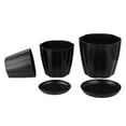thumbnail image 3 of 3 Pack Plant Pots, 4.5/5/6.5 inch Plastic Pots for Plants with Drainage Hole and Trays, Plants Not Included (3 Size), 3 of 7