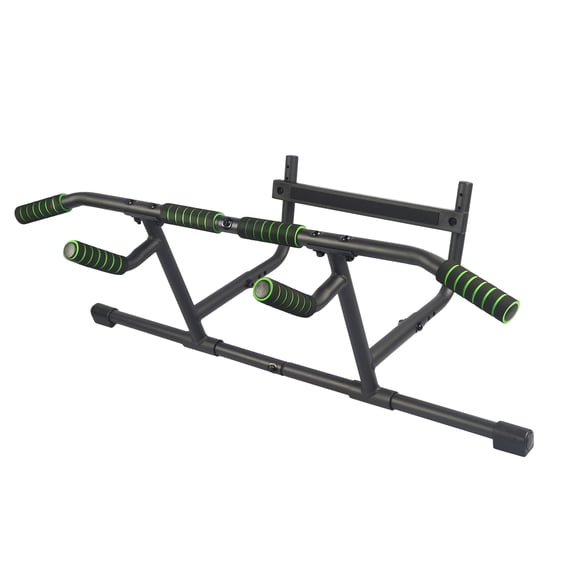 Strundghti No-Screw Doorway Pull-Up Bar with Multi-Grip Design & Padded Non-Slip Handles, 440 Lbs Capacity Chin-Up Bar for Home Workouts, Black/Red & Black/Green