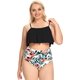 thumbnail image 1 of Bikini de Talla Grande con Volantes para Mujer Trajes de baño de Dos Piezas de Cintura Alta Negro 3XL Extra amplio Negro 3XL Extra amplio Xishao ropa, 1 of 2