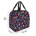 thumbnail image 2 of Yiaed Skull rainbow color mushroom Print Insulated Lunch Bag Reusable Cute Tote Lunch Box, Leakproof Cooler Lunch Bags for Work Office Travel School Picnic, 2 of 5